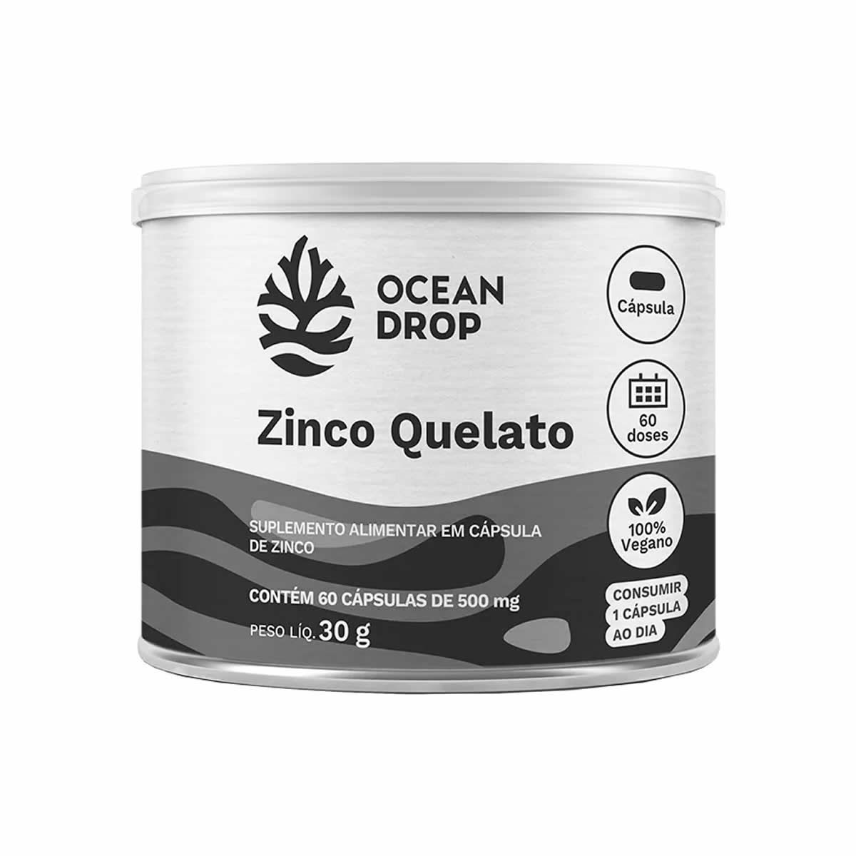 Zinco Quelato - 60 C�psulas - Ocean Drop